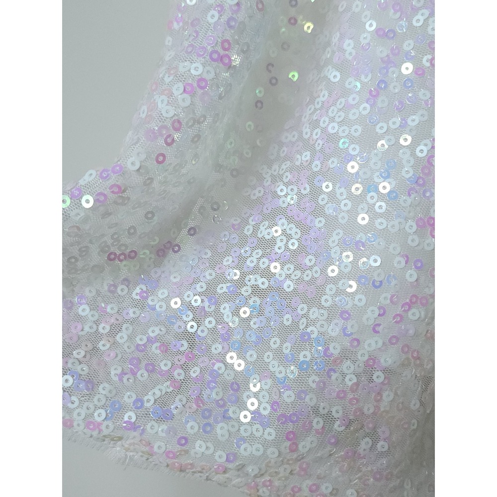 H&M Sequin Dress Kid 6-7Y White Iridescent Sparkly Fairy Princess Birthday Party - Picture 3 of 6